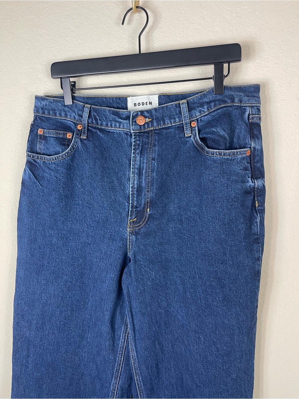 Boden True Straight High Rise Fitted Jeans Dark Wash Size 31 - Picture 3 of 8